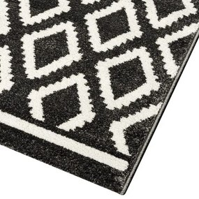 Beauty Home Πατάκι Vibe Art 9577 67x150 Stone White Ανθρακί Λευκό