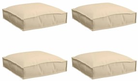 vidaXL Μαξιλάρι παλέτας για κάθισμα 4 pcs Μπεζ 40 x 40 x 8 εκ.