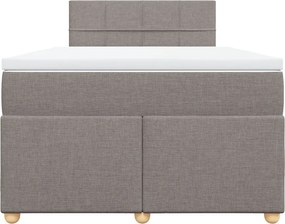 vidaXL Κρεβάτι Boxspring με Στρώμα Taupe 120x190 εκ. Υφασμάτινο