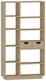 Βιβλιοθήκη με συρτάρια Dakin σε oak απόχρωση 80x25x190εκ 80x25x190 εκ.