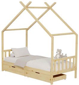 Κρεβάτι Παιδικό Klarice (Για Στρώμα 90x190cm) HM680.01 196x97x193cm Natural Single