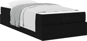 vidaXL Σκελετός κρεβατιού με στρώμα 2 pcs Μαύρο ύφασμα