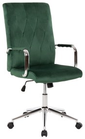 OFFICE CHAIR JOSEF  CYPRESS GREEN VELVET-INOX BASE 58x61x105-113Hcm.