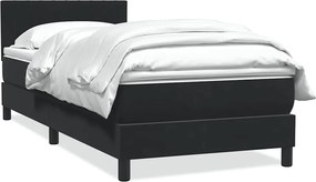 vidaXL Κρεβάτι Boxspring με Στρώμα Μαύρο 90x210 εκ. Βελούδινο