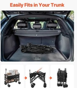 VEVOR Double Decker Wagon Collapsible 300L &amp; 450 lbs Heavy Duty Folding Cart