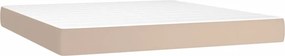 vidaXL Κρεβάτι Boxspring με Στρώμα Καπουτσίνο 180x200 εκ. Συνθ. Δέρμα
