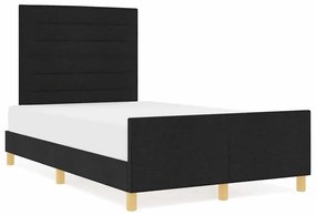 vidaXL Σκελετός Κρεβατιού με κεφαλάρι Μαύρο 120 x 200 cm ύφασμα