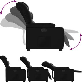 vidaXL Πολυθρόνα Μασάζ Ανακλινόμενη με Ανύψωση Μαύρη Συνθ. Δέρμα