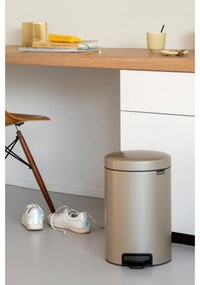 Κάδος με πεντάλ Brabantia NewIcon 1003201, 12 l, Ομαλό κλείσιμο, Αντιολισθητική βάση, Μεταλλικό χρυσό