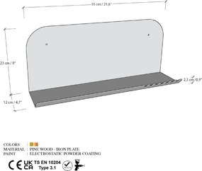 Wall Shelf Long Pouch - Black Black