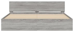 Πλαίσιο Κρεβατιού με Κεφαλάρι Γκρι Sonoma 160x200 εκ. - Γκρι