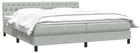 Box Spring κρεβάτι με στρώμα ανοιχτό γκρι 200x210 cm Βελούδινο - Γκρι