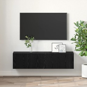 vidaXL Σετ Ντουλαπιών Τηλεόρασης Μαύρη Δρυς Επεξεργασμένο ξύλο Μικρό
