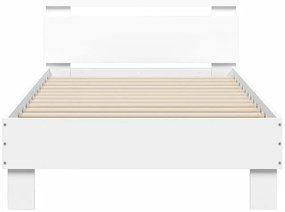vidaXL Πλαίσιο Κρεβατιού με Κεφαλάρι &amp; λυχνίες LED Λευκό 75 x 190 εκ.