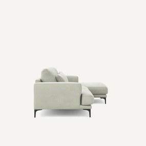 Γωνιακός αριστερός καναπές με βελούδινη ταπετσαρία stonewashed, Marsile