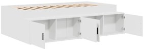 vidaXL Κρεβάτι με Αποθήκευση Λευκό 90x200 εκ.
