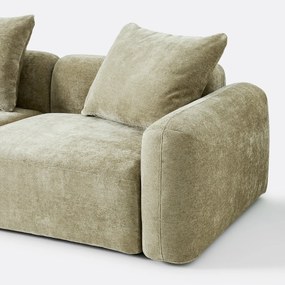 Γωνιακός αριστερός modular καναπές 3 θέσεων, από ζακάρ chenille, AMAD