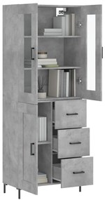 vidaXL Ντουλάπι Γκρι Σκυροδέματος 69,5x34x180 εκ. Επεξεργασμένο Ξύλο