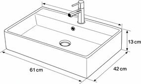 Tema Strata 60 Black Matt 61x42 - Επιτραπέζιος &amp; Επιτοίχιος Νιπτήρας