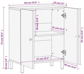 ΒΟΗΘΗΤΙΚΟ ΝΤΟΥΛΑΠΙ ΜΑΥΡΟ 60 X 33 X 75 ΕΚ. ΑΠΟ ΜΑΣΙΦ ΞΥΛΟ ΜΑΝΓΚΟ 356821