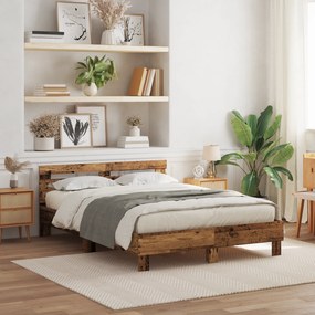 vidaXL Σκελετός Κρεβατιού Παλαιό ξύλο 150 x 200 cm Επεξεργασμένο ξύλο