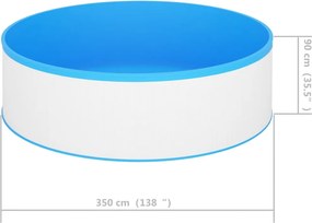 vidaXL Πισίνα Φουσκωτή Λευκή 350 x 90 εκ.