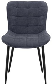 Καρέκλα τραπεζαρίας Chiara Megapap ανθρακί ύφασμα - μεταλλικό μαύρο πόδι 48x58x81εκ.