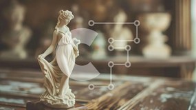 Intra Συλλεκτικό Ξύλινο Παζλ Plywood  4mm - Λευκό άγαλμα σε ξύλινο τραπέζι Σε Ξύλινο Κουτί - Διαστάσεις Puzzle: 10x10 cm – 25 κομμάτια