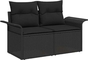 vidaXL Σετ Καναπέ 8 τμχ. Μαύρο 55 x 55 x 37 εκ Πολυ-ρακί και Χάλυβας
