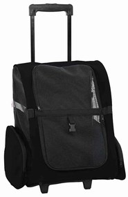 vidaXL Καρότσι Κατοικίδιων 3 σε 1 Μαύρο Ύφασμα Oxford 48x32x57 εκ.