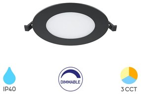 Φωτιστικό Χωνευτό Braytron BP01-90681 Μαύρο Ματ (Black Mat) CCT3