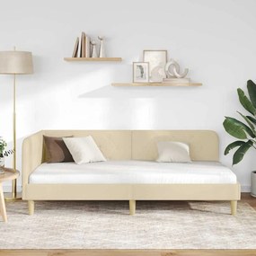 vidaXL Κρεβάτι Γωνίας Κρεμ 100 x 200 cm ύφασμα
