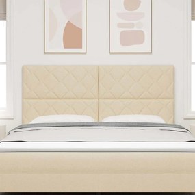 vidaXL LED κεφαλάρι Κρεμ 180 cm ύφασμα