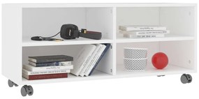 vidaXL Έπιπλο Τηλεόρασης με Ρόδες Λευκό 90x35x35 εκ. από Επεξ. Ξύλο