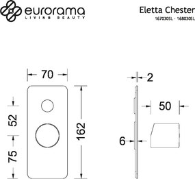 Eurorama Eletta Tecno Inox - Εντοιχιζόμενο σύστημα ντους 2 εξοδων - 20x20 εκ. ABS