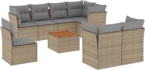 vidaXL Patio Sofa Set 8-θέσια Μικτό μπεζ και γκρι