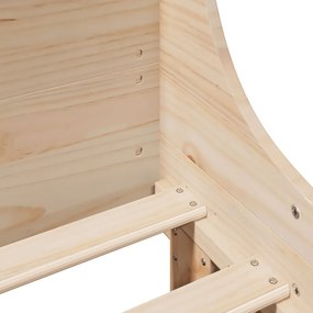 vidaXL Σκελετός Κρεβατιού Χωρίς Στρώμα 75x190 εκ Μασίφ Ξύλο Πεύκου