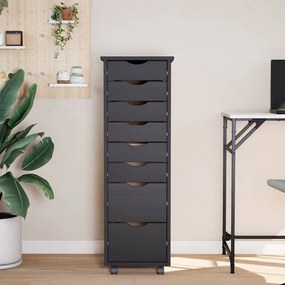 vidaXL Ντουλάπι Κυλιόμενο με Συρτάρια MOSS Γκρι από Μασίφ Ξύλο Πεύκου