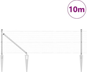 vidaXL Τεντώτο με στήριγμα Ασημί 0,4 x 10 μ Ατσάλι
