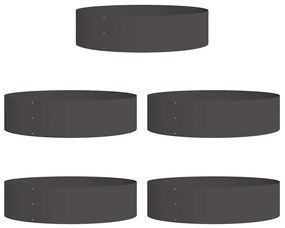vidaXL Ζαρντινιέρες κήπου 5 pcs Μαύρο 80 x 80 x 20 cm Ατσάλι