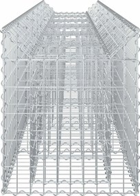 vidaXL Ανασηκωμένο κρεβάτι gabion 2 pcs Ασημί