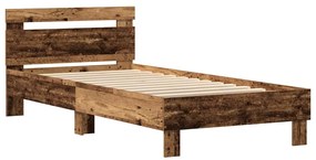 vidaXL Σκελετός Κρεβατιού Παλαιό ξύλο 90 x 190 cm Επεξεργασμένο ξύλο