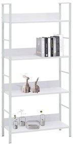 vidaXL Ραφιέρα 4 Επιπέδων Λευκή 60x27,6x124,5 εκ. Επεξεργασμένο Ξύλο