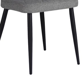 Καρέκλα Vika pakoworld γκρι-μπλε ύφασμα-πόδι μαύρο μέταλλο 48x58x90εκ