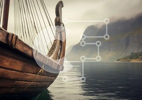 Intra Συλλεκτικό Ξύλινο Παζλ Plywood  4mm - Ξύλινη βάρκα στην ήρεμη λίμνη με τα βουνά Σε Ξύλινο Κουτί - Διαστάσεις Puzzle: 10x10 cm – 25 κομμάτια