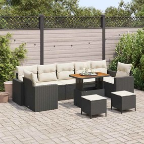 vidaXL Σετ Καναπέ Κήπου 10 pcs Μαύρο συνθετικό ρατάν