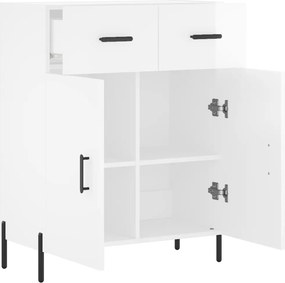 vidaXL Ντουλάπι Γυαλιστερό Λευκό 69,5x34x90 εκ. Επεξεργασμένο Ξύλο