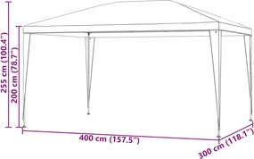 vidaXL Σκηνή Πάρτυ 400 x 300 x 255 εκ Κόκκινο