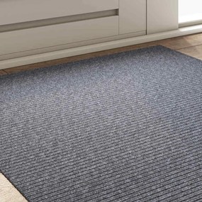 vidaXL Δερμάτινο Χαλί Ανοιχτό γκρι 100 x 100 cm ύφασμα