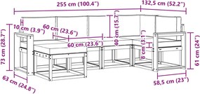 vidaXL Σειρά Καναπέ Εξωτερικού 6 pcs Λευκό και Μπεζ Πολυεστέρας